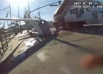 Crashed Pilot Is Pulled to Safety Seconds Before Train Plows Through