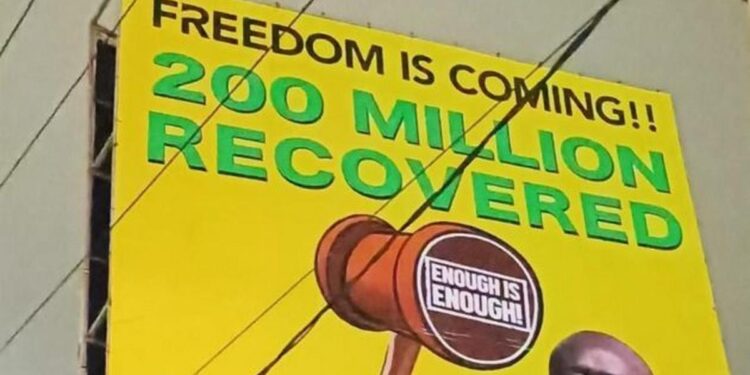 Billboard celebrating recovery of Sh200 million from Rigathi Gachagua goes viral Billboard celebrating recovery of Sh200 million from Rigathi Gachagua goes viral