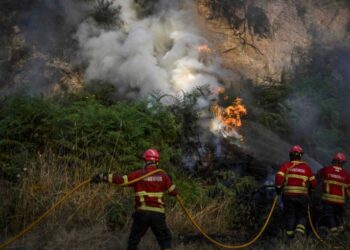 Forest fires rage in scorching southwest Europe