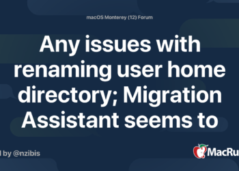 Any issues with renaming user home directory; Migration Assistant seems to have set this wrongly