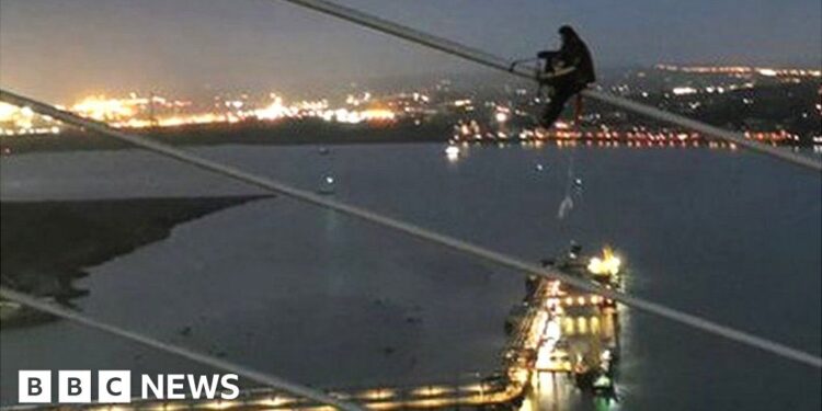 M25 Dartford Crossing closed as protesters climb bridge – BBC