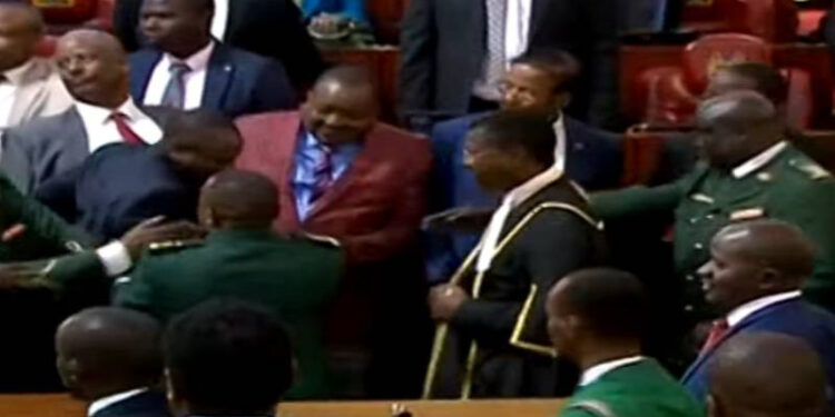 Fist fight in Parliament after Speaker Wetangula rules Kenya Kwanza has majority Fist fight in Parliament after Speaker Wetangula rules Kenya Kwanza has majority