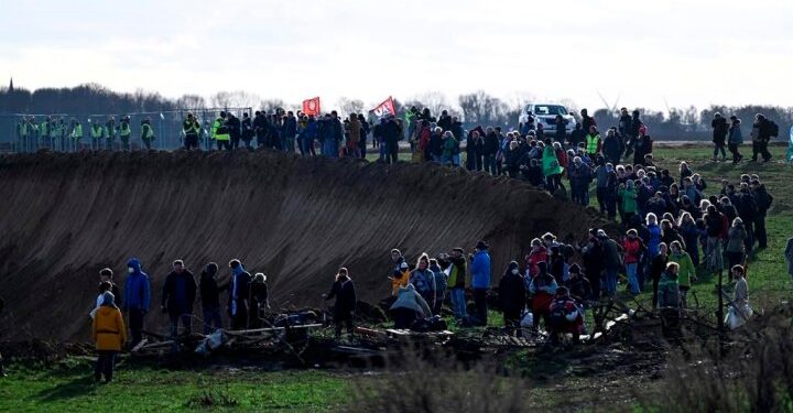 Climate activists gather to defend western Germany village from coal mine expansion – National Climate activists gather to defend western Germany village from coal mine expansion – National