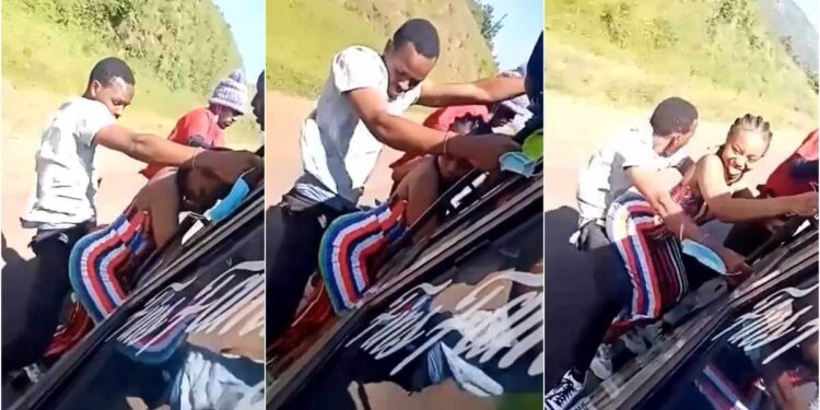 Kenyans Infuriated by Video of Young Man, Woman Dancing While Dangerously Hanging on Moving Matatu Kenyans Infuriated by Video of Young Man, Woman Dancing While Dangerously Hanging on Moving Matatu